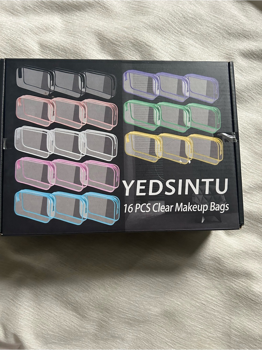 Clear Makeup Bags - White (16 Pack)